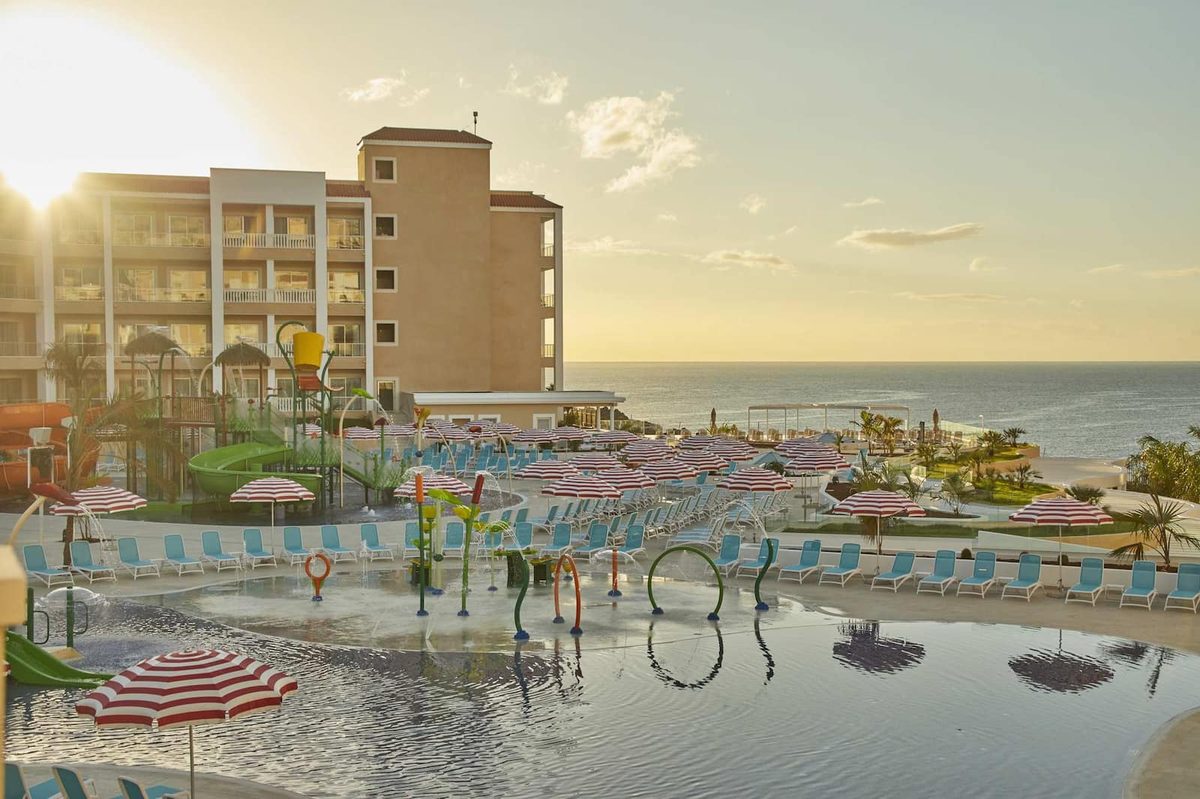 Its water park — slides, tipping buckets and splash zones